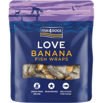 Fish4Dogs banana fish wraps banan w skórze ryby 100g